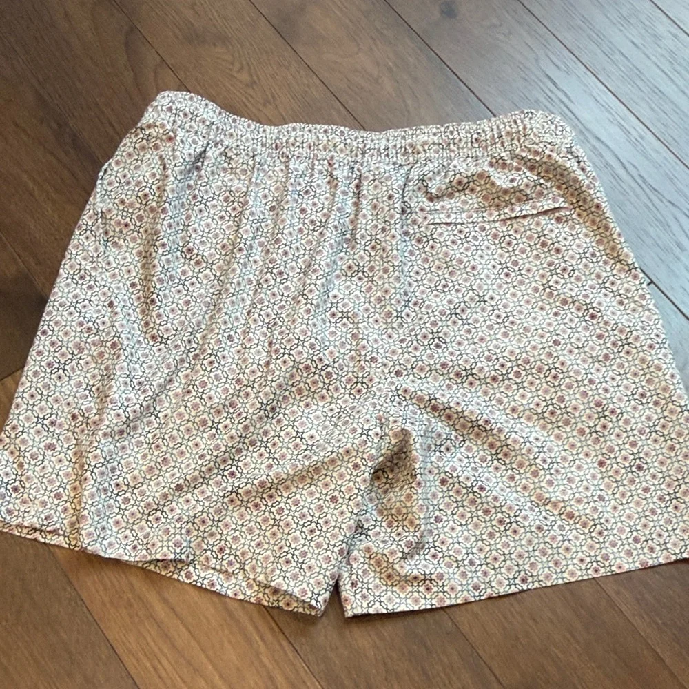Goodfellow TILE PRINT swim trunks XL W/ brief 3 pocket 7